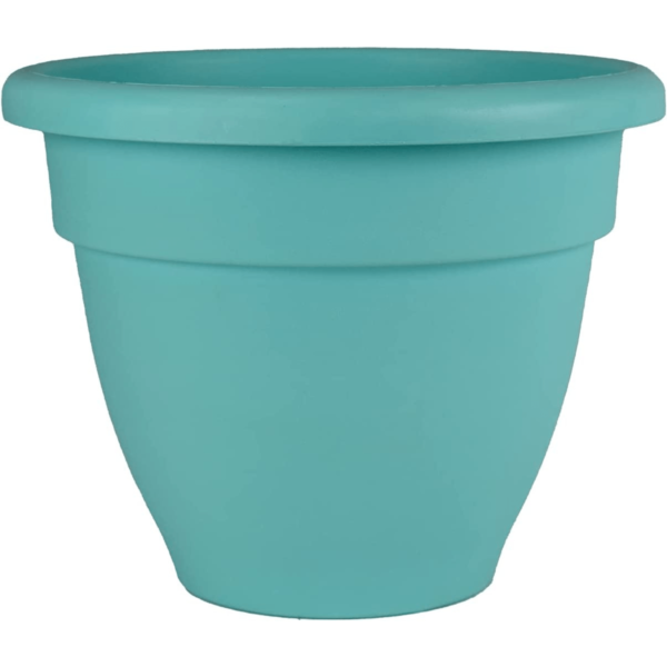 8" Round Plastic Caribbean Planter - The HC Companies 8.25"x8.25"x6.75" in Dusty Teal Color